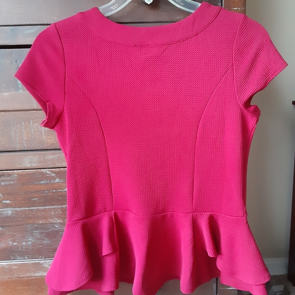 Sold!!!BCX Burgundy Peplum Top - Picture 7 of 8